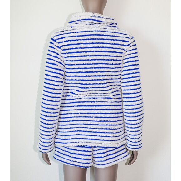 Blue & White Striped Loungewear Matching Set Cozy Soft Two-Piece Set Size Small - Picture 4 of 4